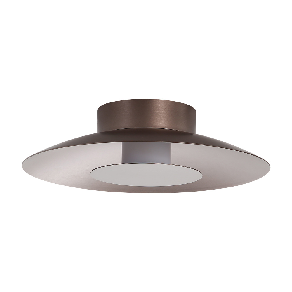Yep by Golden Lighting Luma Integrated LED Flush Mount in Coffee Silver and Coffee Silver accent